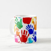 Kleurrijke HandPrint Koffiemok (Voorkant links)