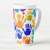 Kleurrijke HandPrint Latte Mok (Rechterhoek)