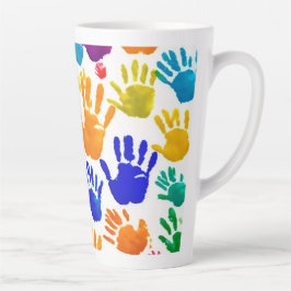 Kleurrijke HandPrint Latte Mok