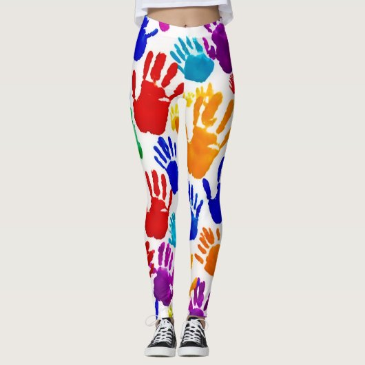 Kleurrijke HandPrint Leggings (Voorkant)