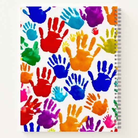 Kleurrijke HandPrint Notitieboek (Achterkant)