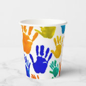 Kleurrijke HandPrint Papieren Bekers (Achterkant)
