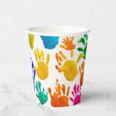 Kleurrijke HandPrint Papieren Bekers (Rechts)