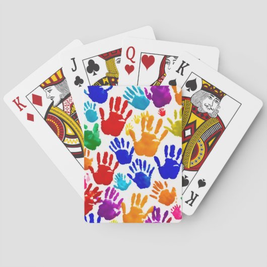 Kleurrijke HandPrint Pokerkaarten (Achterkant)