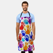 Kleurrijke HandPrint Schort (Gedragen)