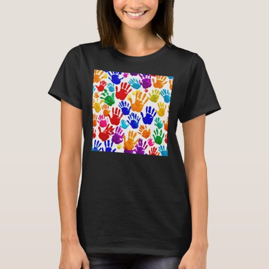 Kleurrijke HandPrint T-shirt (Voorkant)