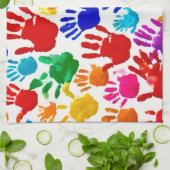 Kleurrijke HandPrint Theedoek (Gevouwen)