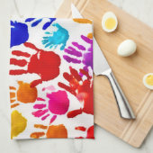 Kleurrijke HandPrint Theedoek (Quarter Fold)