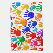 Kleurrijke HandPrint Theedoek (Verticaal)