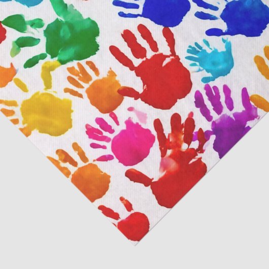 Kleurrijke HandPrint Tissuepapier (Detail)