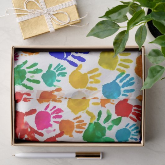 Kleurrijke HandPrint Tissuepapier (Geschenk)