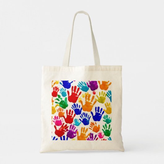 Kleurrijke HandPrint Tote Bag (Achterkant)