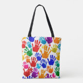Kleurrijke HandPrint Tote Bag (Achterkant)
