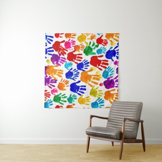 Kleurrijke HandPrint Wandkleed (In Situ (horizontaal))