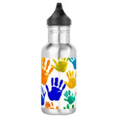 Kleurrijke HandPrint Waterfles (Rechts)