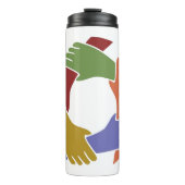 Kleurrijke Hand's Thermal Tumbler Thermosbeker (Voorkant)