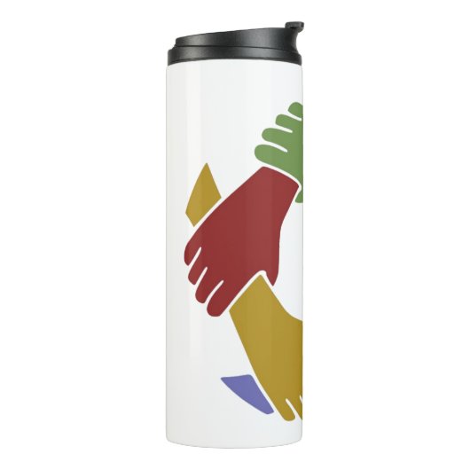 Kleurrijke Hand's Thermal Tumbler Thermosbeker (Gedraaid links)