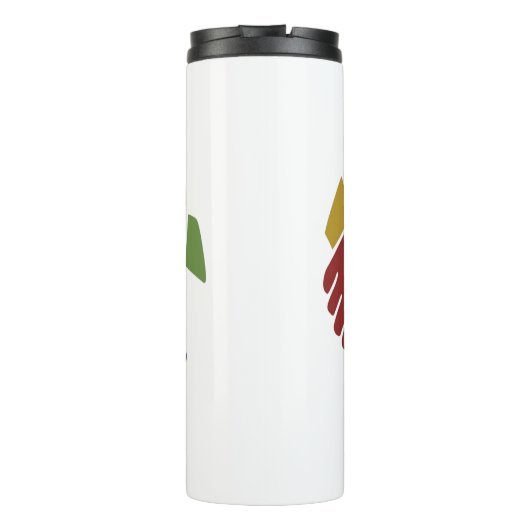 Kleurrijke Hand's Thermal Tumbler Thermosbeker (Achterkant)