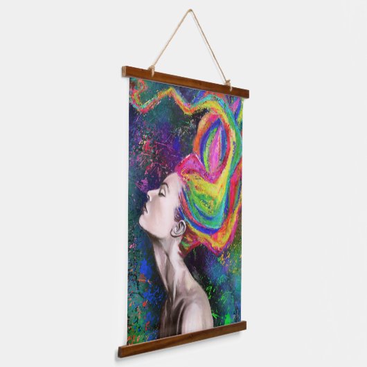 Kleurrijke handschoeisel met handschoen - schilder hangend wandkleed (Gebogen)