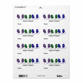 Kleurrijke handschoenen etiket (Full Sheet)