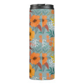 Kleurrijke handtekenbloemen naadloos patroon thermosbeker (Achterkant)