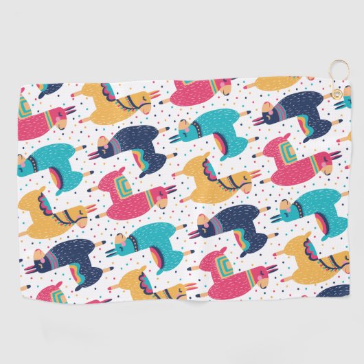 Kleurrijke handtekeningen en handgetekende alpen golfhanddoek (Horizontaal)