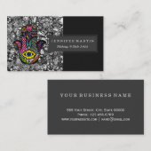 Kleurrijke handtekeningen Hamsa Handtekening en te Visitekaartje (Voorkant / Achterkant)