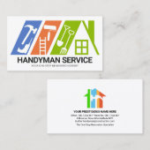 Kleurrijke Handyman Tools Rooftop Building Visitekaartje (Voorkant / Achterkant)