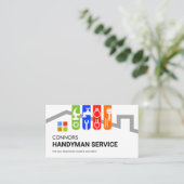 Kleurrijke Handyman Tools Tab Op Dak Visitekaartje (Staand voorkant)
