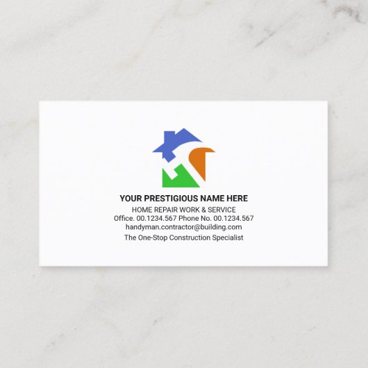 Kleurrijke handymansnijdtabbladen visitekaartje (Achterkant)