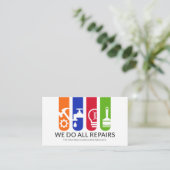 Kleurrijke handymansnijstripes visitekaartje (Staand voorkant)