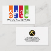 Kleurrijke handymansnijstripes visitekaartje (Voorkant / Achterkant)