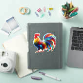 Kleurrijke Hane Kunst Sticker (iPad Cover)