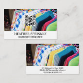 Kleurrijke hangende kleding | QR-code Visitekaartje (Voorkant / Achterkant)