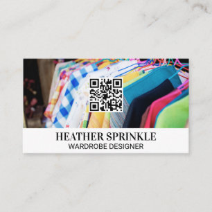 Kleurrijke hangende kleding   QR-code Visitekaartje