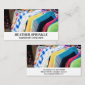 Kleurrijke hangende kleren visitekaartje (Voorkant / Achterkant)