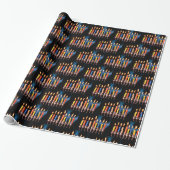 Kleurrijke Hanukka-menora Cadeaupapier (Uitgerold)