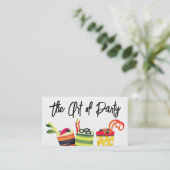 Kleurrijke hapjes chef catering visitekaartje... visitekaartje (Staand voorkant)