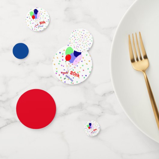 Kleurrijke Happy 20th Birthday Ballonnen Confetti (Groep)