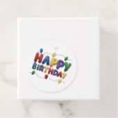 Kleurrijke Happy Birthday Balloon Gift Labels (In situ)