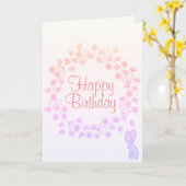 Kleurrijke Happy Birthday Bloemen Krans Bunny Kaart (Gele Bloem)