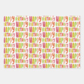 Kleurrijke Happy Birthday Bubble Letter Patroon Gi Inpakpapier Vel (Voorkant 3)