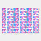 Kleurrijke Happy Birthday Bubble Letter Patroon Gi Inpakpapier Vel (Voorkant 2)
