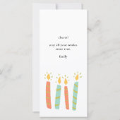 Kleurrijke Happy Birthday Cake en Candles Flat Kaa (Achterkant)