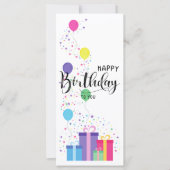 Kleurrijke Happy Birthday Confetti Flat Kaart (Voorkant)