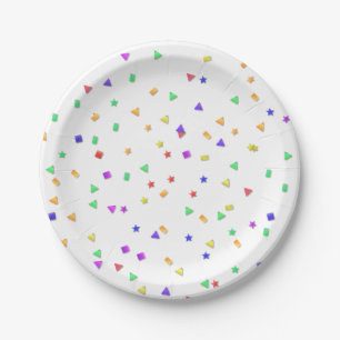 Kleurrijke Happy Birthday Confetti Paper Borden Papieren Bordje