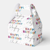 Kleurrijke Happy Birthday Custom Name Confetti Bedankdoosjes (Achterkant)