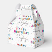 Kleurrijke Happy Birthday Custom Name Confetti Bedankdoosjes (Voorkant Zijde)