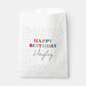 Kleurrijke Happy Birthday Custom Name Confetti Bedankzakje (Voorkant)