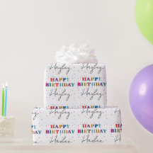 Kleurrijke Happy Birthday Custom Name Confetti